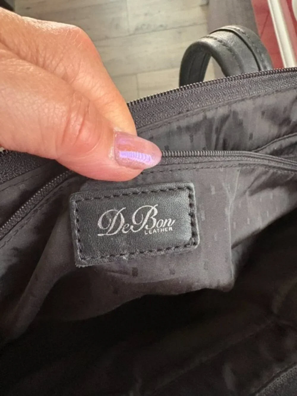 Black Leather Tote Bag